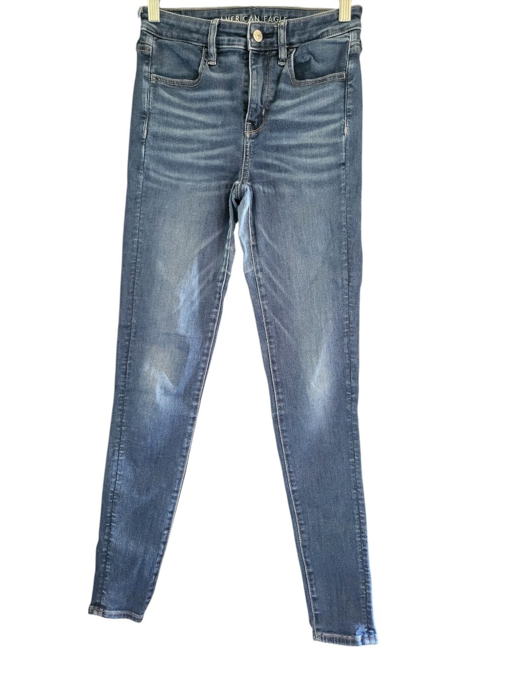 American Eagle Outfitters Hi Rise Jeggings Blue sz 4 Long